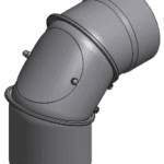 ALVA ALSK2.150 ALVA Rauchrohrbogen 2 mm Ø 150 mm, drehbar 0-90 Grad, mit Putztür  Verpackungseinheit:1ST