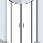 ALVA AQDUJURP100 ALVA Juna Runddusche m. Pendeltür 98,5-101/200cm, Silber HGL, ESG Clean  Verpackungseinheit:1ST