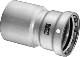 ad6c0a77-073f-46e2-a943-61ce6724af96 VIEGA 752 187 Viega Megapress S XL-Reduzierstück mit SC-Contur Stahl unlegiert, Zink-Nickel-Beschichtung, Modell 4215.1XL VdS-Zulassung DN1: 100 D1: 4 DN2: 50 D2: 2 4215.1XL Verpackungseinheit:1ST – Bild 1