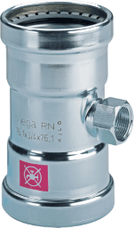 VIEGA 598 099 Viega Prestabo XL-T-Stück mit SC-Contur Stahl unlegiert, verzinkt, Modell 1117.2XL VdS-Zulassung d1: 108,0 Rp: ¾ d2: 108,0 1117.2XL Verpackungseinheit:1ST