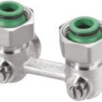 ALVA ALKHBE3/4 ALVA Hahnblock Zweirohr Eck 3/4" 50mm, absperrb., mit Konuseinlegeteil  Verpackungseinheit:1ST