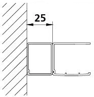 b14c5a5c-04da-4537-b084-c861e5d5e638 ALVA AQDUJUSV25 ALVA Juna Stockverbreiterung Silber HGL, H=200mm, B=25mm Verpackungseinheit:1ST – Bild 1