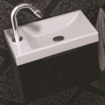 ALVA AQBMORGB7N ALVA Ora Gästebad mit WT Weiß gl. Unterschrank m. 1 Tür, Nero  Verpackungseinheit:1ST