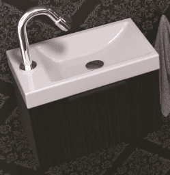 b331b8c8-3230-479b-965f-90e7cc70c712 ALVA AQBMORGB7N ALVA Ora Gästebad mit WT Weiß gl. Unterschrank m. 1 Tür, Nero Verpackungseinheit:1ST – Bild 1