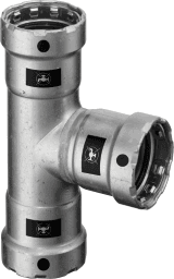 b465a5ea-a046-4fa7-a015-dfc7624918a1 VIEGA 747 794 Viega Megapress-T-Stück mit SC-Contur Stahl unlegiert, Zink-Nickel-Beschichtung, Modell 4218 DN: 32 D1: 1¼ D2: ½ D3: 1¼ 4218 Verpackungseinheit:1ST – Bild 1