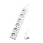 SKYLAND S26014 Tischverteiler 6-fach mit 1.4m Zuleitung 3x1mm², 45° gedreht, weiß  Verpackungseinheit:1ST