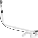 VIEGA 308 889 Viega Multiplex-Ab-/Überlauf Funktionseinheit Ausstattung,  Geruchverschluss, Ablaufbogen 45°, Ventil verchromt, Modell 6163.2 DN: 40/50 Bowdenzug-Länge: 1070 L: 130 H: 180 Badewanne Überlänge für Badewanne mit Ablaufloch-Ø 52 6163,2 Verpackungseinheit:1ST