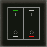 MDT BE-GTL2TS.B1S KNX Glastaster II Light 2-fach RGBW,Temperaturs.,schwarz,Schalten  Verpackungseinheit:1ST