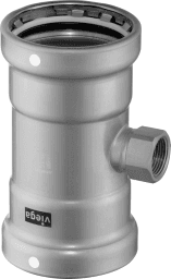 bbf803b1-5175-4615-8cb0-c17d0eb35bf2 VIEGA 752 101 Viega Megapress S XL-T-Stück mit SC-Contur Stahl unlegiert, Zink-Nickel-Beschichtung, Modell 4217.2XL VdS-Zulassung DN: 65 D1: 2½ Rp: ¾ D2: 2½ 4217.2XL Verpackungseinheit:1ST – Bild 1