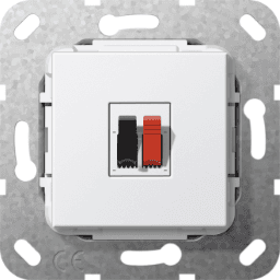 be55dc7e-b723-402d-a2ed-c59f22462032 GIRA 569203 Lautsprecheranschluss 1f Einsatz Reinwei ß Verpackungseinheit:1ST – Bild 1