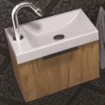 ALVA AQBMORGB7E ALVA Ora Gästebad mit WT Weiß gl. Unterschrank m. 1 Tür, Navarro Eiche  Verpackungseinheit:1ST