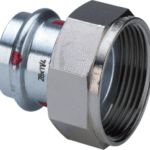 VIEGA 601 065 Viega Prestabo-Anschlussverschraubung mit SC-Contur Stahl unlegiert, verzinkt, flachdichtend, Modell 1163 d: 18 G: 1 1163 Verpackungseinheit:1ST