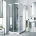 KERMI DUSCHDESIGN I2ED2090201AK Kermi Duschdesign, IBIZA 2000, I2 ED2 / I2 ED2, Eckeinstieg 2-teilig (Gleittüren) - Halbteil, Anschlag links und rechts, H 2000 mm, Wanneneinbaumaß 880-902 mm, Silber Mattglanz, ESG Klar, Beschichtung ohne I2 ED2 / I2 ED2 Verpackungseinheit:1ST