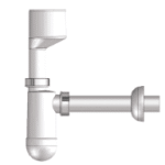HUTTERER & LECHNER HL130/40 HL130/40 - Urinalsiphon DN40 mit Anschlussmanschette und Rosette 130/40 Verpackungseinheit:1ST
