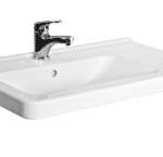 ALVA AQKEIDWT75L ALVA Idea WT asym. Becken links Ablage rechts, 75x45cm, m.Hahnloch, Weiß  Verpackungseinheit:1ST