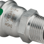 VIEGA 436 445 Viega Sanpress Inox-Übergangsstück mit SC-Contur Stahl nichtrostend, Modell 2311 d: 15 R: ½ 2311 Verpackungseinheit:1ST