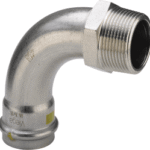 VIEGA 486 037 Viega Sanpress Inox G-Übergangsbogen 90° mit SC-Contur Stahl nichtrostend, Modell 0214 d: 28 R: 1 0214 Verpackungseinheit:1ST