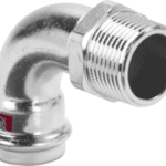 VIEGA 558 420 Viega Prestabo-Übergangsbogen 90° mit SC-Contur Stahl unlegiert, verzinkt, Modell 1114 d: 18 R: ½ 1114 Verpackungseinheit:1ST