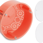 DIETZEL 105239 Hohlwand-Abzweigdose rund, Ø 120 mm 3 Schraublöcher, orange HWAD 120 Verpackungseinheit:5ST