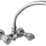 SCHMIEDL GS1440 SCHMIEDL WT/WF+BR-Wand-Zweigriffbatterie (Wascht.+Wanne+Brause) Gr.glaskl. GS1440  Verpackungseinheit:1ST