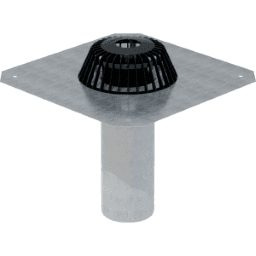 da11543c-6d44-4bc0-9e65-26ff3b567bdc GEBERIT 359.037.00.1 GE Dachwassereinlauf konventionell 6 l/s d110mm, Bitumen, 6 l/s, Anschlussblech Verpackungseinheit:1ST – Bild 1