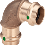 VIEGA 104 818 Viega Sanpress-Bogen 90° mit SC-Contur Rotguss oder Siliziumbronze, Modell 2216 d: 22 2216 Verpackungseinheit:1ST
