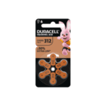 DURACELL 1013606 Hörgeräte Knopfbatterie 1.4V Größe 312, PR41, 6er Blister EASY TAB 312 (BRAUN) Verpackungseinheit:1PAK