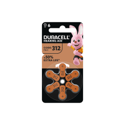 de76a795-1299-4afa-8290-3d21306725bf DURACELL 1013606 Hörgeräte Knopfbatterie 1.4V Größe 312, PR41, 6er Blister EASY TAB 312 (BRAUN) Verpackungseinheit:1PAK – Bild 1