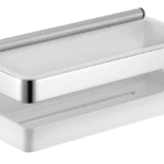 KEUCO 12759010000 KEUCO COLLECTION MOLL Duschablage mit Glasabzieher Kunststoff-Einsatz weiß mit Glasabzieher verchromt  Verpackungseinheit:1ST