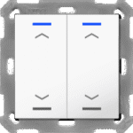 MDT BE-TAL55T2.A1 KNX Taster Light 55 2-fach, RGBW, Temper atursensor, Reinweiß glänzend, Jalousie  Verpackungseinheit:1ST