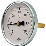 JAKO 2331014300 Bimetallthermometer 1/2"hinten 100mm Schaftl.100mm 0-60°  Verpackungseinheit:1ST