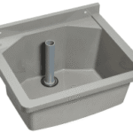 ALVA AQSLVAAB55GFK ALVA Varia Ausgussbecken GFK 55x45x30cm Ablaufv.,Befestigungss.,Standrohr,Grau  Verpackungseinheit:1ST