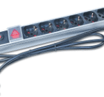 ALVA 19Z-SDL7+SW+ÜSP 19 Zoll Steckdosenleiste 7x Schuko mit Schalter und Überspannungsschutz  Verpackungseinheit:1ST