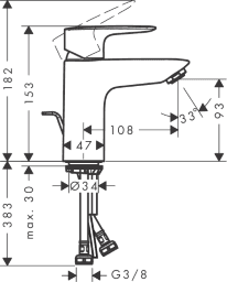 e7798a1e-3fa3-46b0-abaa-7f83bf37675d HANSGROHE 71111000 HG MySport L Waschtischmischer chrom Verpackungseinheit:1ST – Bild 1