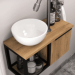 ALVA AQBMORGB4N ALVA Ora Gästebad mit AB Weiß gl. Stahlrahmen., US m. 1 Tür, Nero  Verpackungseinheit:1ST