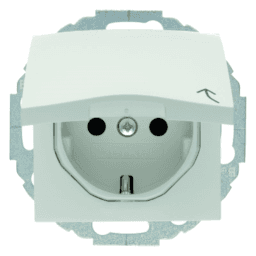 ef70fd26-5a50-47f8-86eb-176dca68baba BERKER 47448989 Steckdose SCHUKO mit Klappdeckel u. erh. BS S.1 polarweiß glänzend Verpackungseinheit:1ST – Bild 1