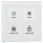 MDT BE-GTT4W.01 KNX Glastaster 4fach Plus mit Tempsensor weiß inkl. Beschriftungsf  Verpackungseinheit:1ST