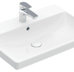 VILLEROY&BOCH 41586501 Villeroy & Boch Waschbecken Avento 415865, 650 x 470 mm, Rechteck, 1HL. mittleres Hahnloch durchgestochen, mit Überlauf, Weiß Alpin 415865 Verpackungseinheit:1ST
