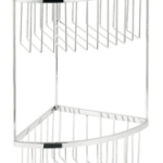 ALVA AQASVAER ALVA Varia Eckregal mit 2 Ablagen Schenkell. 18,8cm,H=36cm,T=9,5cm, Chrom  Verpackungseinheit:1ST