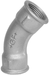 f484650a-ce0a-4d93-b6e0-f95230ee2ffd FISCHER GEORG FITTINGS 770041105 Bogen 45° Fig. 41 3/4" schwarz Verpackungseinheit:1ST – Bild 1