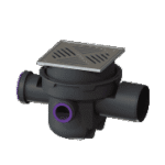 KESSEL 27621 KESSEL Grundkörper Der Universale, Einbau in die Bodenplatte, Stutzen waagrecht, Abdeckungsart Schlitzrost, silber, Abdeckung Edelstahl 1.4301 (V2A), WU werksseitig vormontiert, Rückstauschutz Typ 5  Verpackungseinheit:1ST