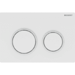 GEBERIT 115.085.11.1 GE Betaetigungsplatte Omega20 2-Mengen KS, weiss/weissmatt/weiss, round  Verpackungseinheit:1ST
