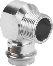 f922233d-047d-4651-8272-a488b117f50a VIEGA 811 044 Viega Temponox-Übergangswinkel 90° Stahl nichtrostend, Modell 1714.1 d: 22 R: ¾ 1714,1 Verpackungseinheit:1ST – Bild 1