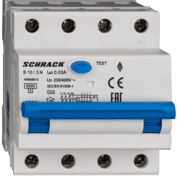 AK668810-- LS-FI-Schalter 3+N, AMPARO, 6kA, B 10A, 30mA, Typ A<br><u>Verkaufseinheit: 1Stk</u>