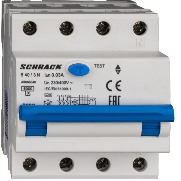 AK668840-- LS-FI-Schalter 3+N, AMPARO, 6kA, B 40A, 30mA, Typ A<br><u>Verkaufseinheit: 1Stk</u>