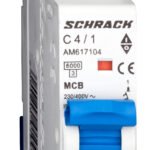 AM617104-- Leitungsschutzschalter AMPARO 6kA, C 4A, 1-polig<br><u>Verkaufseinheit: 1Stk</u>