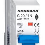 AM617520-- Leitungsschutzschalter AMPARO 6kA, C 20A, 1+N, 1TE<br><u>Verkaufseinheit: 1Stk</u>