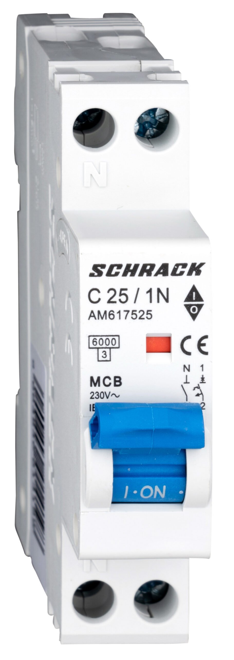 f_am617525- AM617525-- Leitungsschutzschalter AMPARO 6kA, C 25A, 1+N, 1TE<br><u>Verkaufseinheit: 1Stk</u> – Bild 1