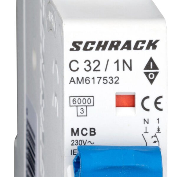 AM617532-- Leitungsschutzschalter AMPARO 6kA, C 32A, 1+N, 1TE<br><u>Verkaufseinheit: 1Stk</u>