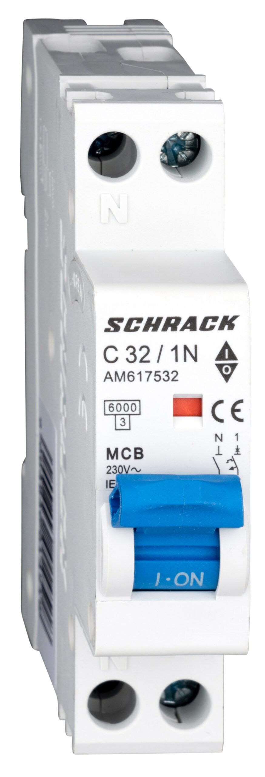 f_am617532- AM617532-- Leitungsschutzschalter AMPARO 6kA, C 32A, 1+N, 1TE<br><u>Verkaufseinheit: 1Stk</u> – Bild 1